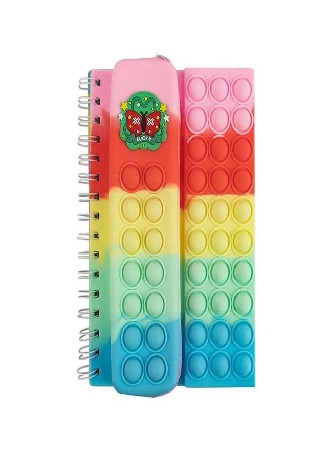 CherryBox diary with Stationary Pouch for Pen Pencils Sharpner Eraser Coins Organiser Butterfly Design for Kids School Gifting - Image 1